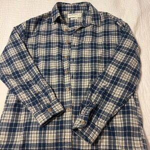 Abercrombie & Fitch Navy and Cream Plaid Shirt